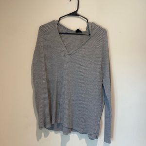 Urban outfitters out from under grey waffle sweater with hood oversized